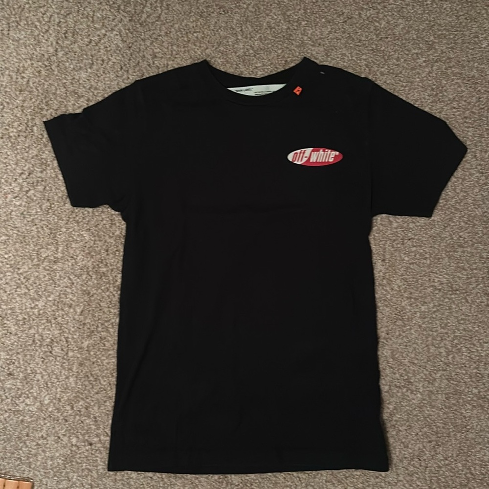 PRE-WORN Off-White Back Arrow Printing Short Sleeve Black
